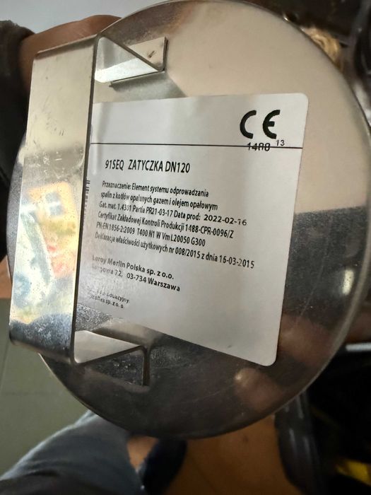 Zatyczka 120 mm DN120 stal nierdzewna EQUATION