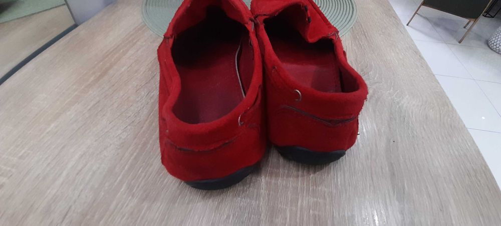 Buty męskie mokasyny czerwone 41