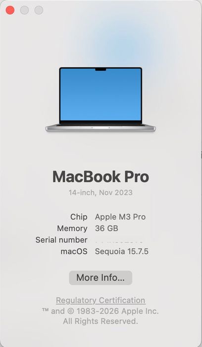 Apple Macbook M3 Pro - 36GB - 512GB - US
