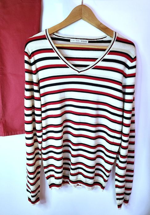 Nowy sweter męski w serek Zara Man