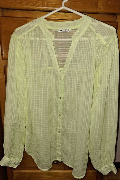 Green transparent blouse/shirt - size S