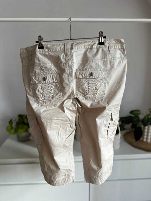Spodnie bojówki damskie 3/4 rybaczki letnie 42XL beżowe ESPRIT SPG0019
