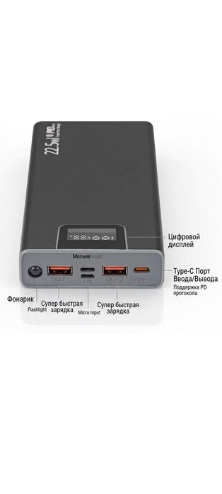 Энергия без компромиссов: Мощный Power Bank 22.5W на 8 х18650