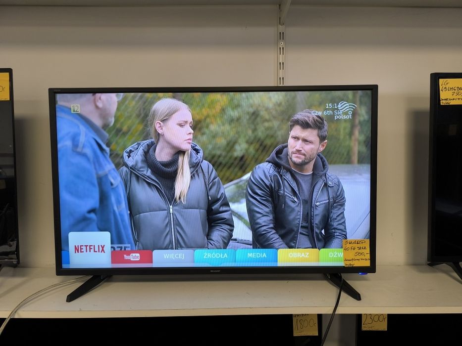 Sharp 40 cali FHD Smart WiFi DVB-T2 HEVC 40FG5242 gwarancja 3m telewizor