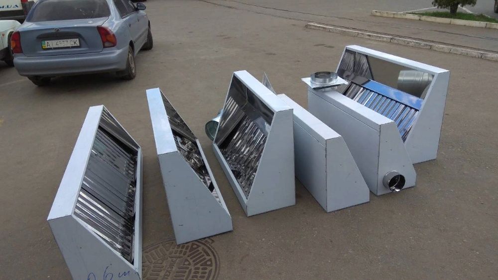Витяжний зонт, витяжка кухонна, пристінна, купольний зонт, труби