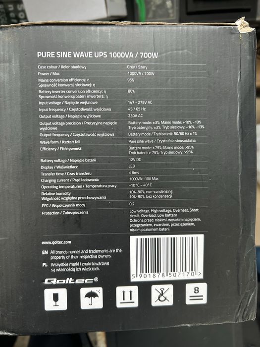 UPS qoltec sinus 1квт інвертор з чистою синусоїдою оригінал