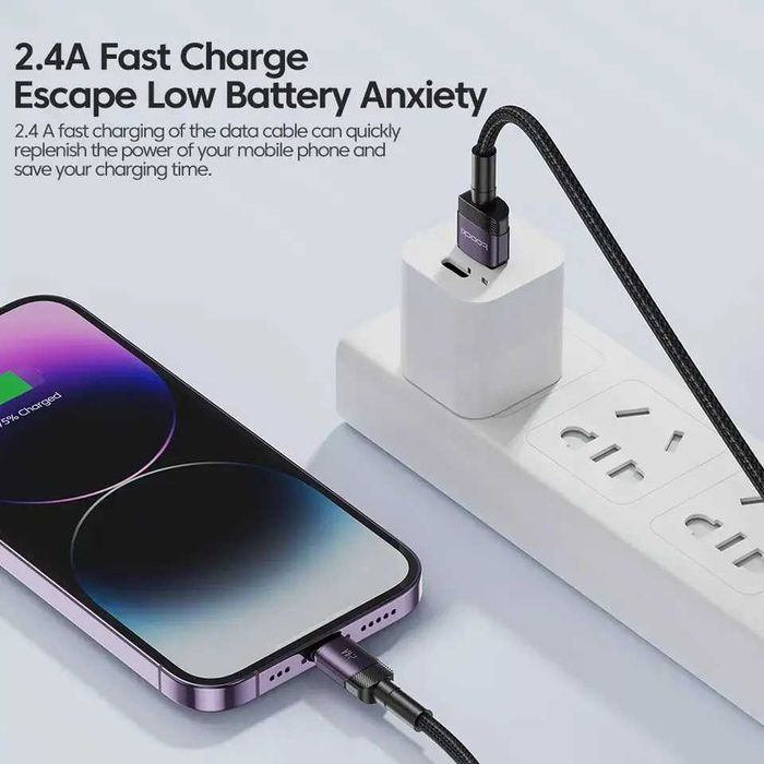 Кабель для iPhone Quick Charge 2.4A