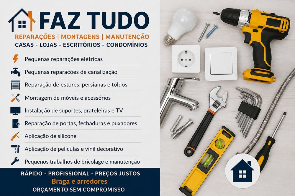 FAZ TUDO | Reparações, Montagens e Manutenção ao Domicílio