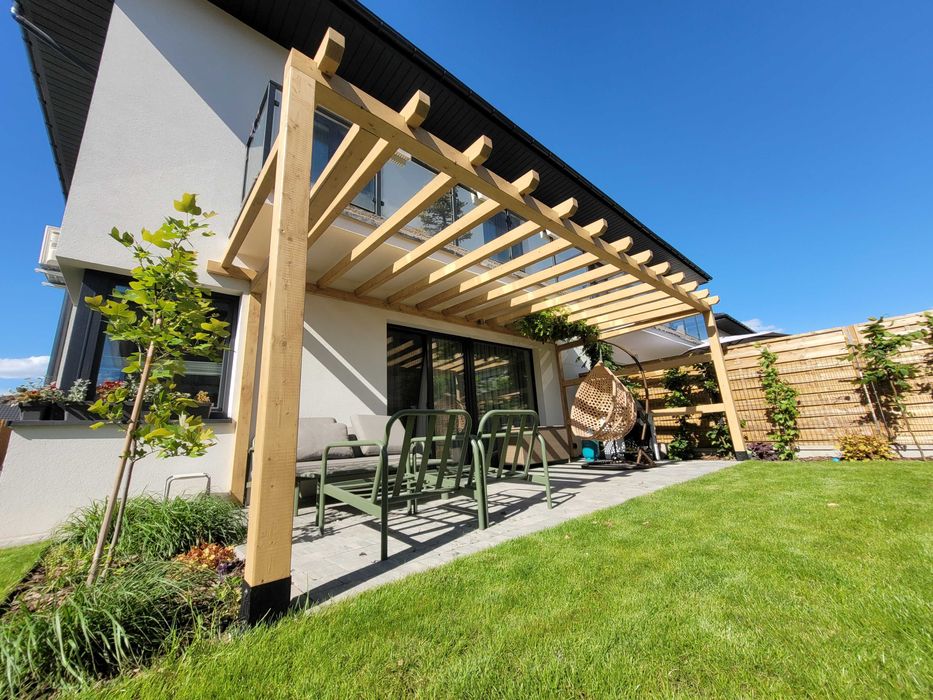 Pergola Drewniana BSH / Poliwęglan Lity / Tars kompozytowy LENTA