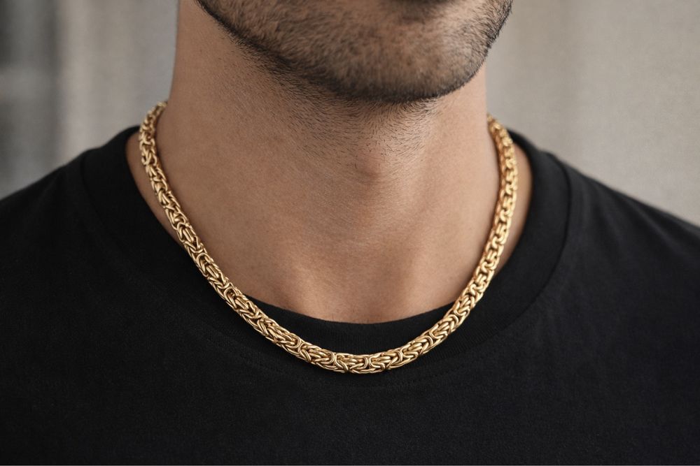 Złoty łancuszek męski 585 14K splot królewski 32,5g 64cm Włoski