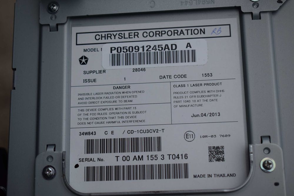 zmieniarka płyt cd JEEP GRAND CHEROKEE WK2 11-19r .P050.91245AD