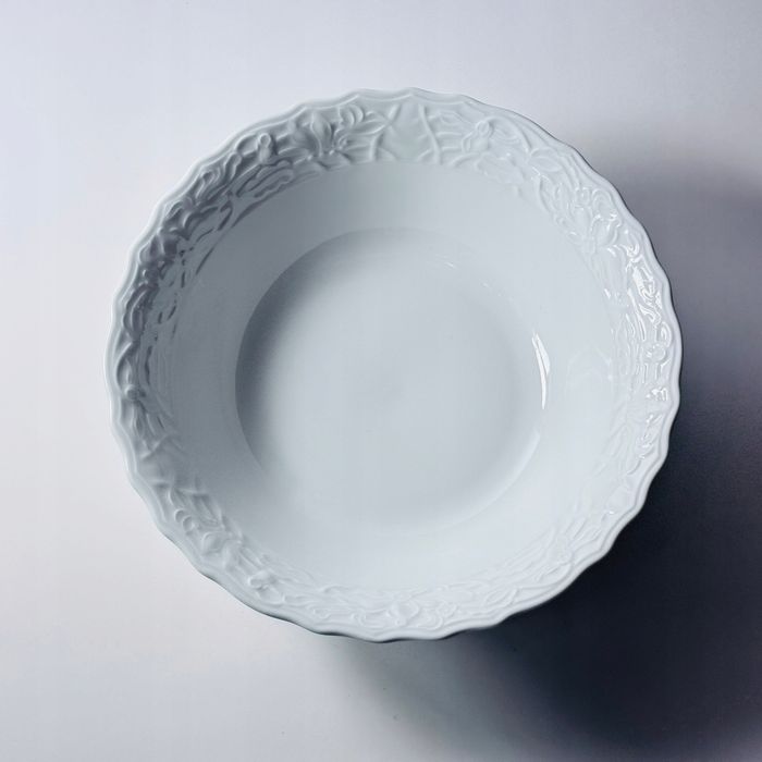 piękna białą misa salaterka patera porcelanowa mitterteich relief kwiatowy