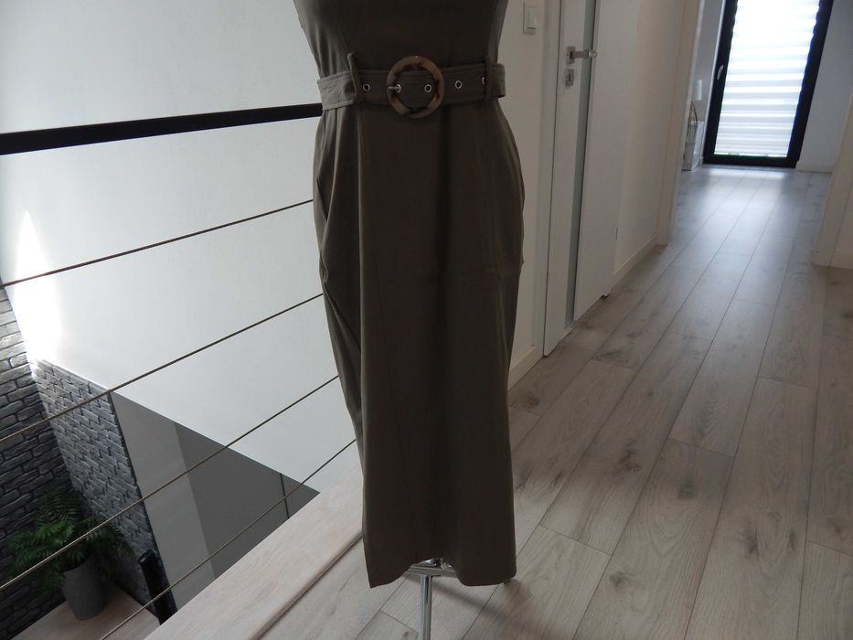 Sukienka letnia midi khaki rozm. 36/S