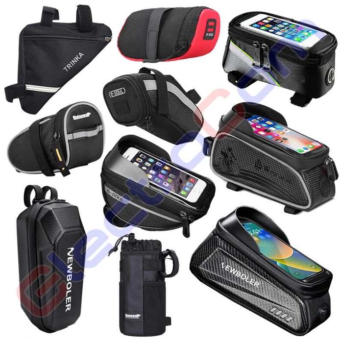 Велосумка, сумка на кермо, сумка на раму, сумка під сідло - різні