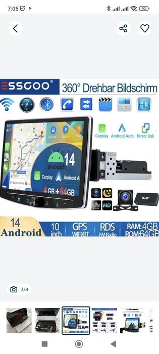 1DIN 4/64 10" android 14 магнітола нова!!!