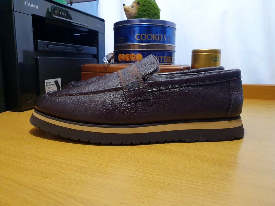 • Лофери Baldinini з натуральної шкіри та хутра (45UA, 30см) •