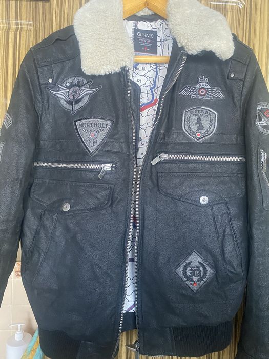 Куртка кожаная пилот