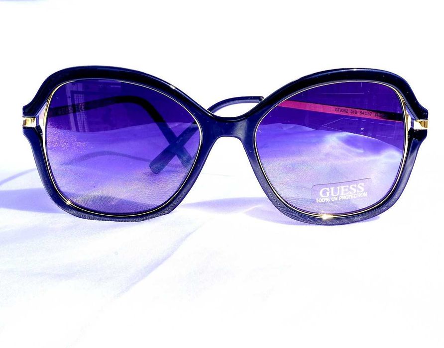 Okulary przeciwsłoneczne GUESS GF0352 01B sunglasses gold czarne motyle Cena Producenta: 930 PLN