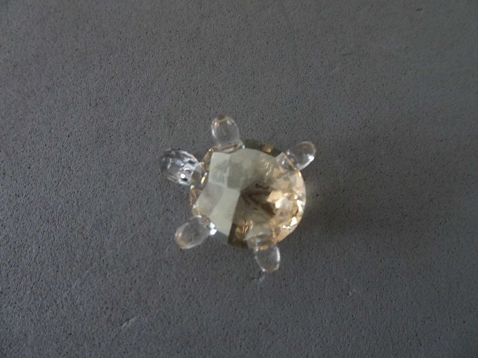 Swarovski Tortoise Baby Figurine, Crystal Golden Teak Turtle Tartaruga