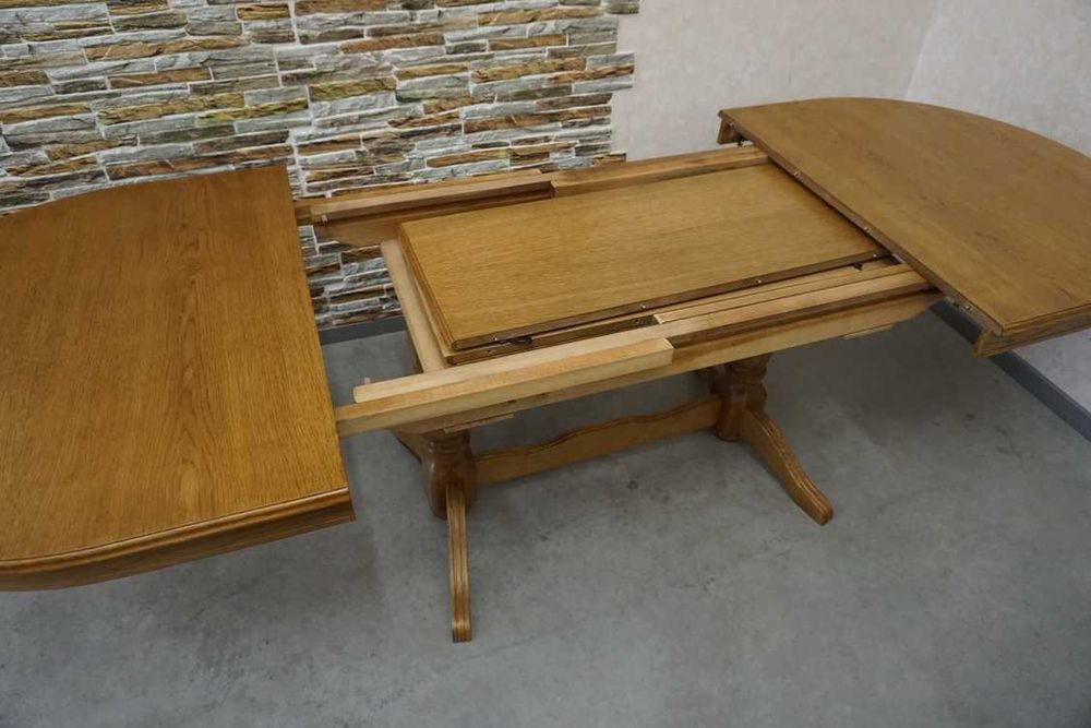 Stół Dębowy Owalny Rozkładany 3 Wstawki szer. 160 cm / 201 cm / 242 cm / 283 cm  (L-214)