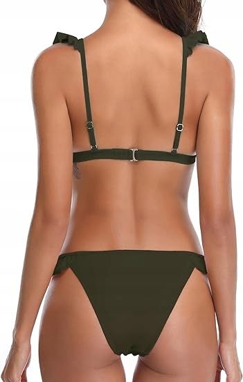 Damski Dwuczęściowy Zestaw Bikini Z Falbaną M