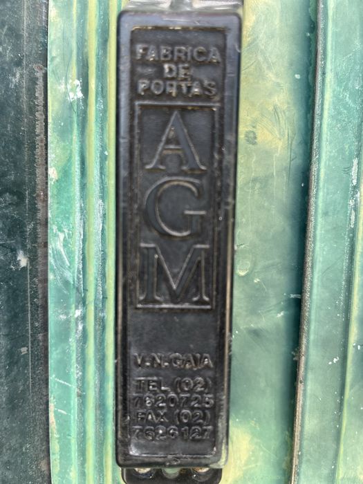 Portão de fole verde