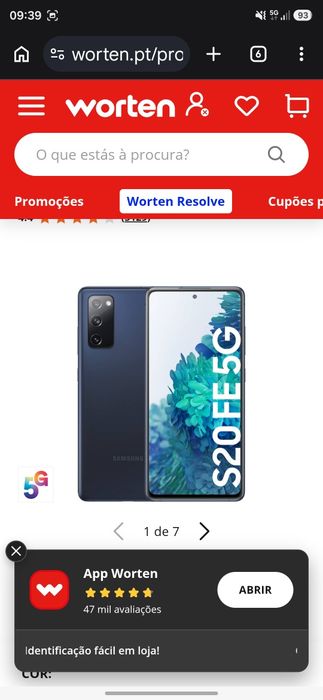 Galaxy S20 FE 256gb 8 gigas de RAM tela super amoled