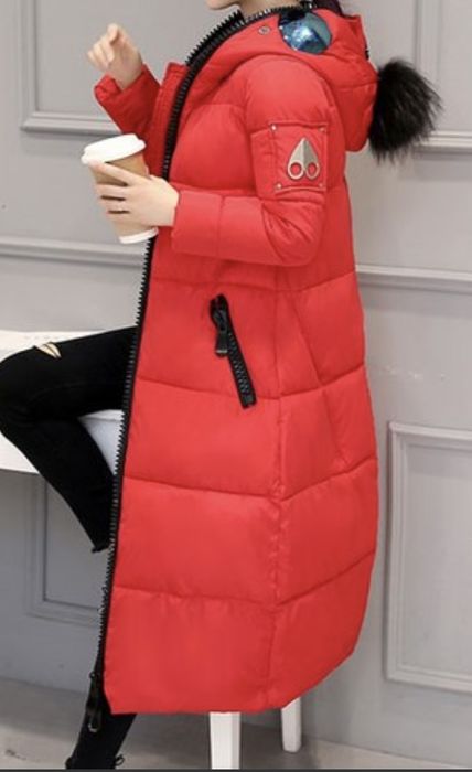 Модний  фірмовий пуховик ,пальто-куртка,довгий жіночий