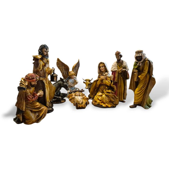 Presépio 10 peças em marfinite pintado a óleo ENVIO GRATUITO