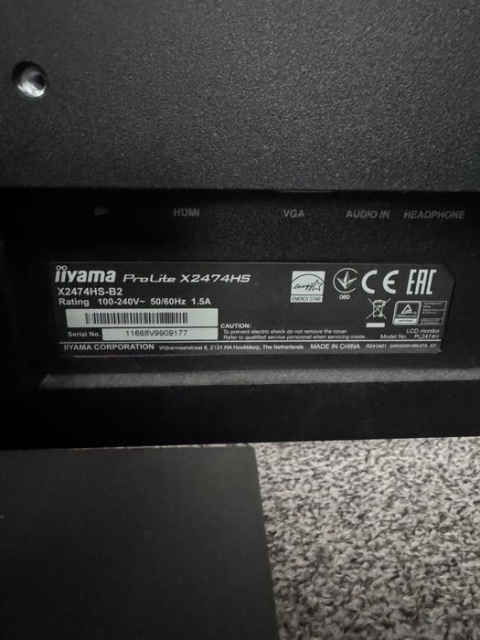 Monitor iiyama prolite x2474hs b2 23,6”