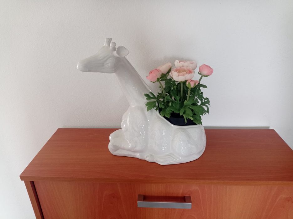 Floreira porcelana girafa vintage