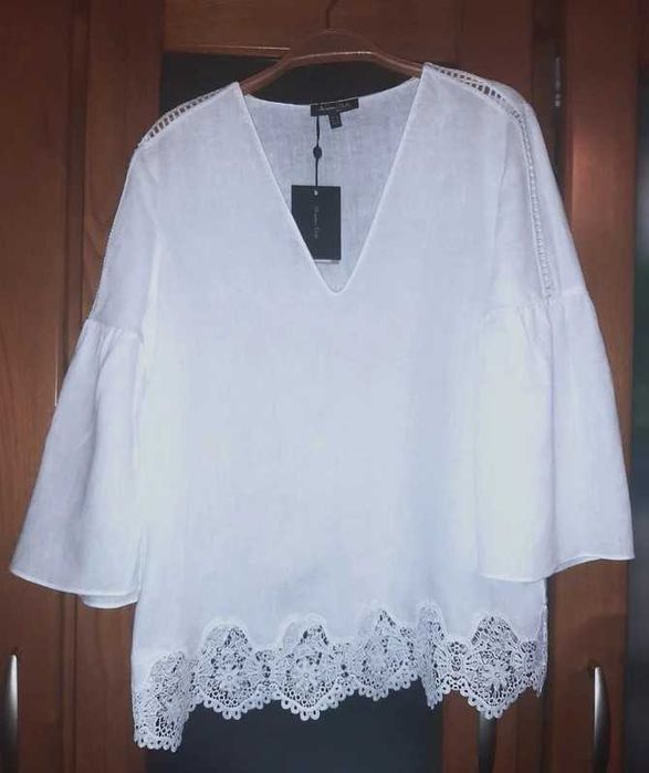 Blusa 100% linho Massimo Dutti