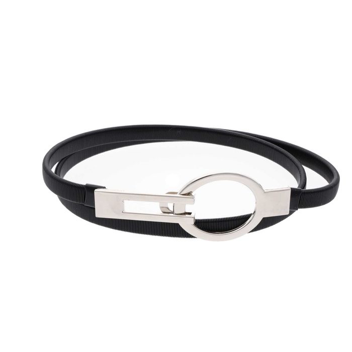 Metalowy pasek sprężynka kolor czarny srebrny klamra kółko 101