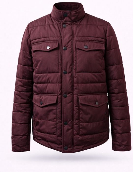Męska ocieplana pikowana kurtka bordowa Reserved r.S.  W.N.M.