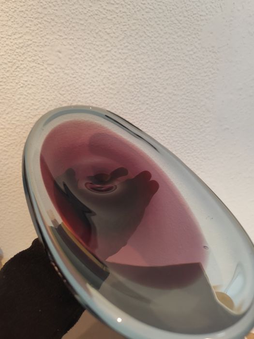 Szklana duża patera vintage retro prl kolorowe szkło