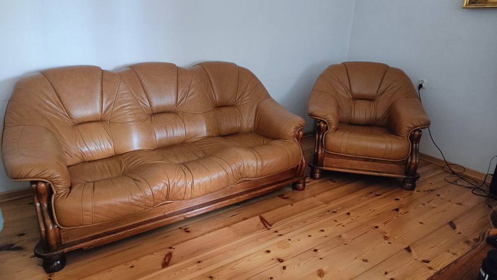 Zestaw mebli skórzanych 3+2+1