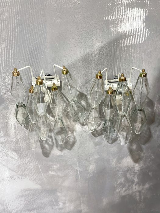 Modernistyczne  Kinkiety Murano Poliedri Wlochy lata 70te