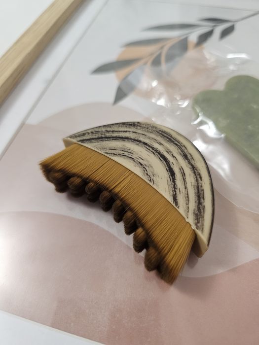 Szczoteczka do drenażu limfatycznego masażu + kamień Gua Sha Jadeit