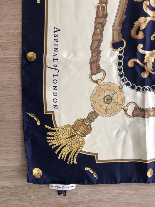 Шовкова хустка британського бренду Aspinal of London/ Gres Paris зроблена в Італії