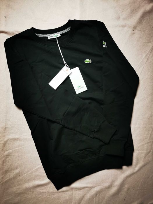 Bluza męska Lacoste czarna mały znaczek nowość bawełna bluzy