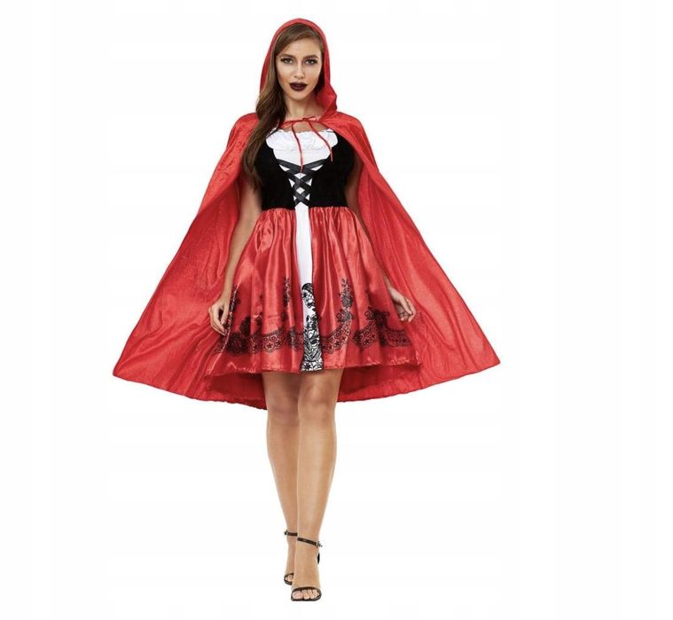 Strój Kostium Czerwony Kapturek Sukienka Cosplay dla dorosłych XL