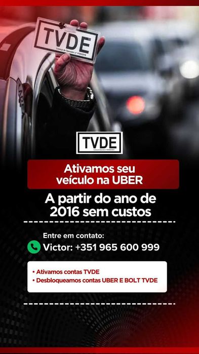 Slot tvde Uber & Bolt - Cobrimos qualquer porcentagem