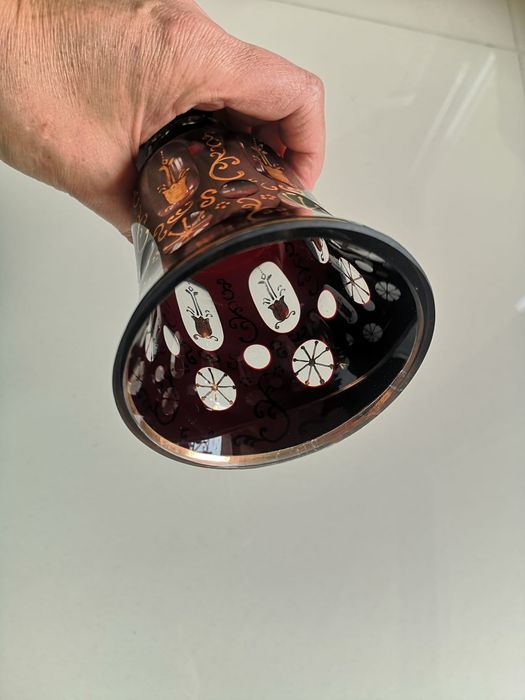 Duży kielich na stopie, Biedermeier 19 wiek, Bohemia,.