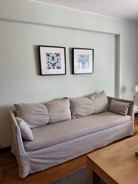 sofá 3 lugares bege