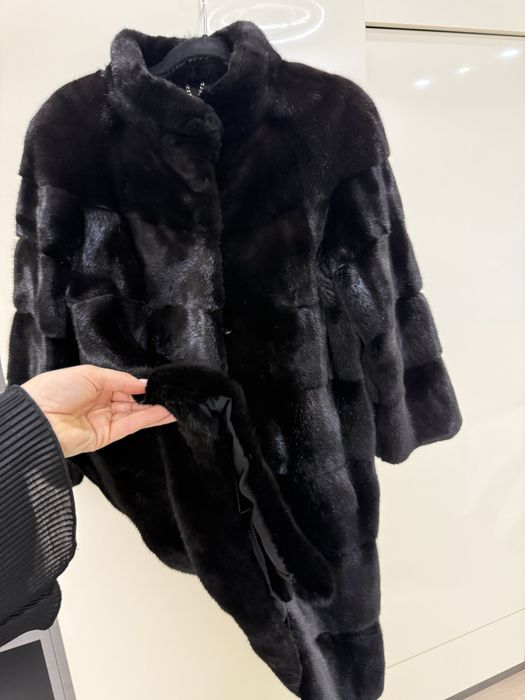 Норкова шуба, довга норкова шуба, черна шуба, blackglama
