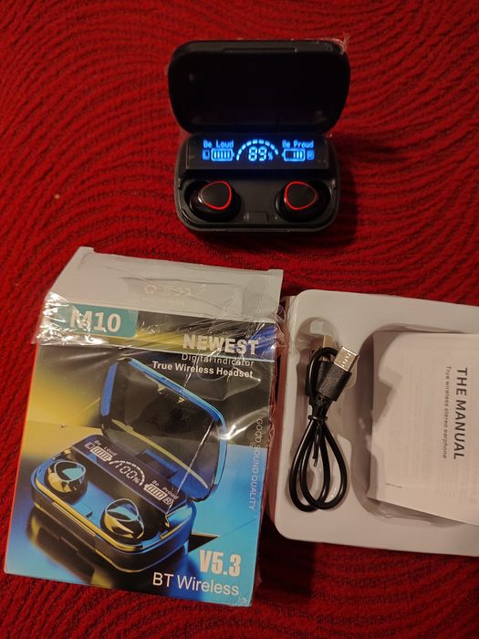 Бездротові Bluetooth навушники TWS M10 v5.3+EDR з боксом-павербанком;