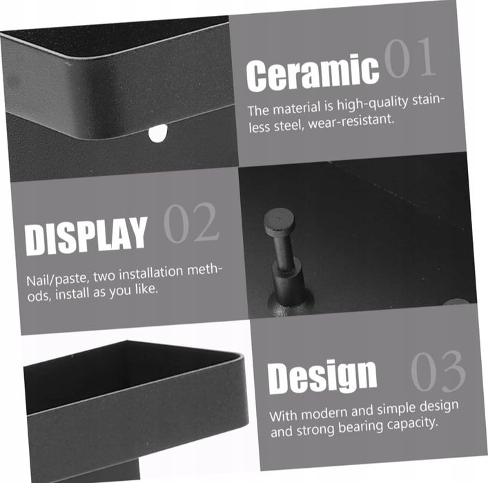 Wieszak Nascienny Czarny z 6 Haczykami i Przylepcami