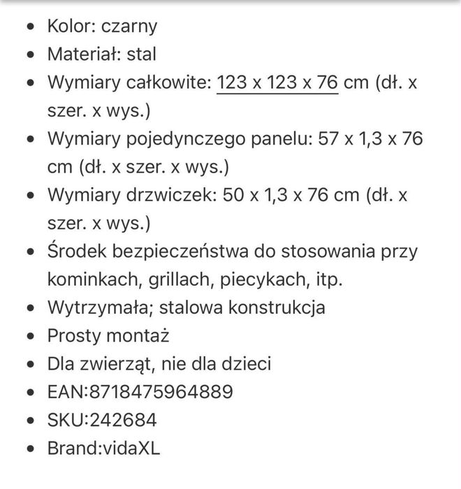 Bramka ochronna oslona przed zwierzetami oraz oslona do kominka
