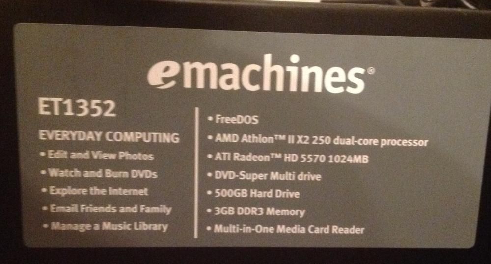 Продам системный блок eMachines ET1352