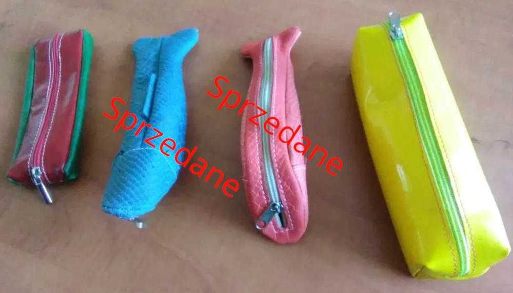 Piórnik skórzany, 100% skóra naturalna, rybka, ręcznie szyty, NOWY.